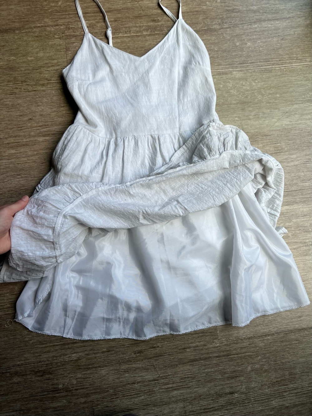 Linen Ruffle Mini Dress with Pockets - Picture 4 of 6